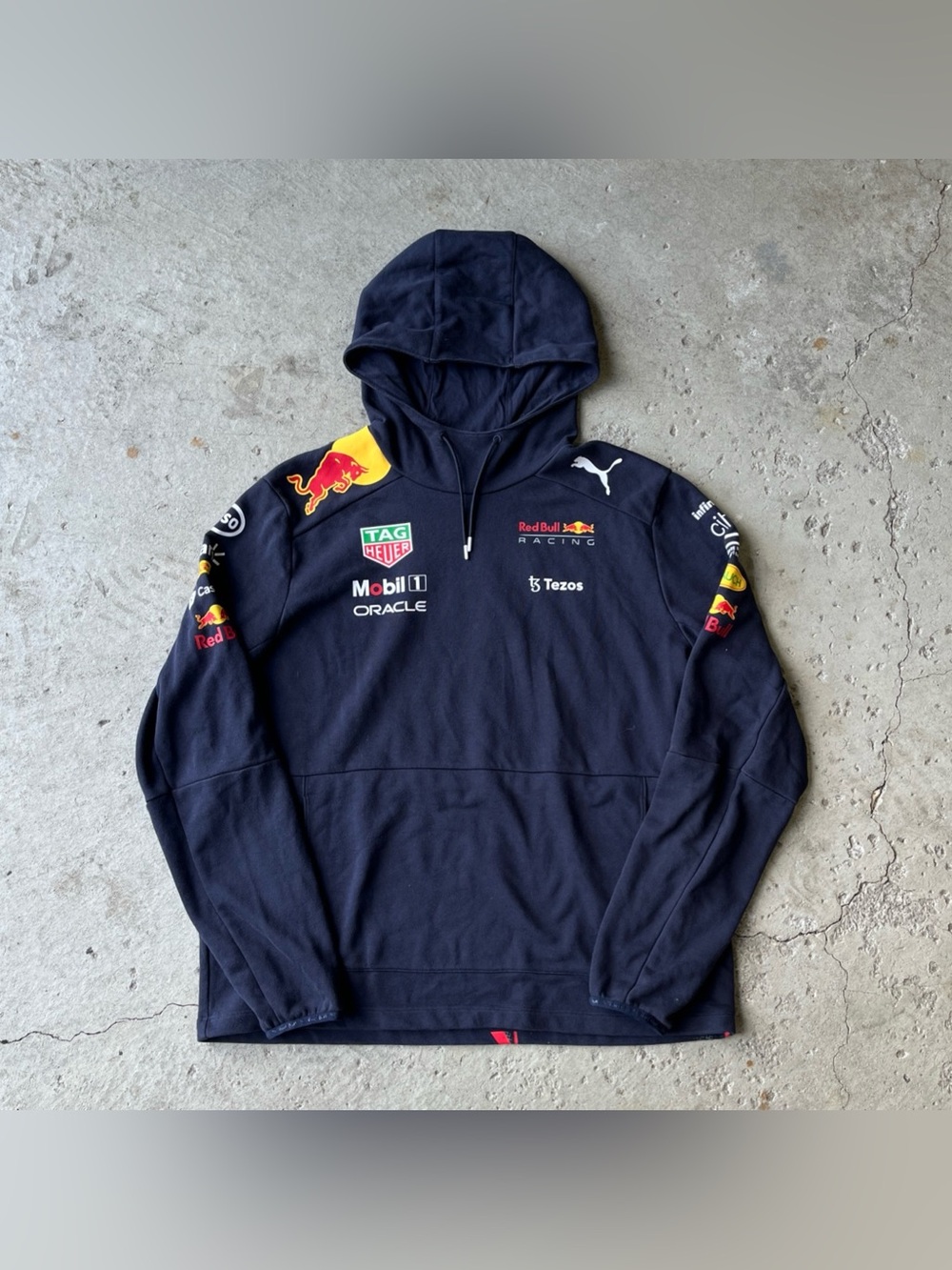 Puma Red Bull Racing F1 Team Blue Pullover Hoodie Blue Mens XL Oracle/Mobil 1